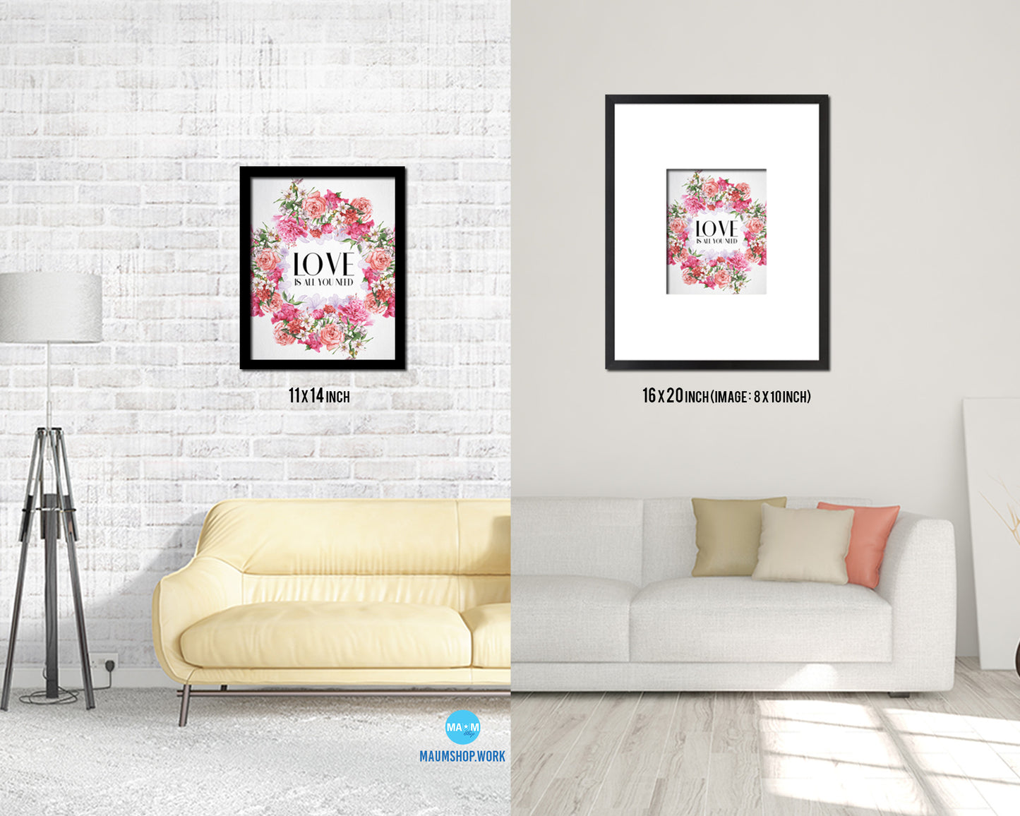Love is all you need Quote Framed Print Wall Decor Art Gifts