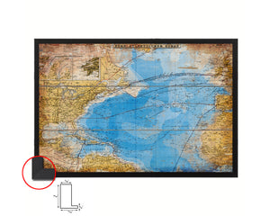 North Atlantic Telegraph Lines Stieler Antique Map Framed Print Art Wall Decor Gifts