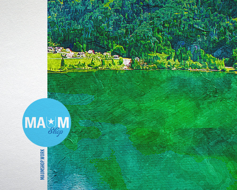 Hallstatt Austria Landscape Painting Print Art Frame Home Wall Decor Gifts