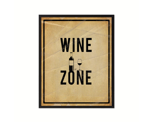 Wine Zone Notice Danger Sign Framed Print Home Decor Wall Art Gifts