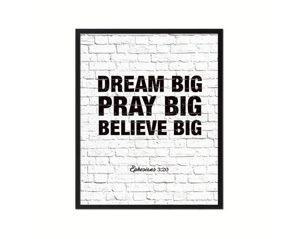 Dream Pray Bbelieve Big Quote Wood Framed Print Home Decor Wall Art Gifts
