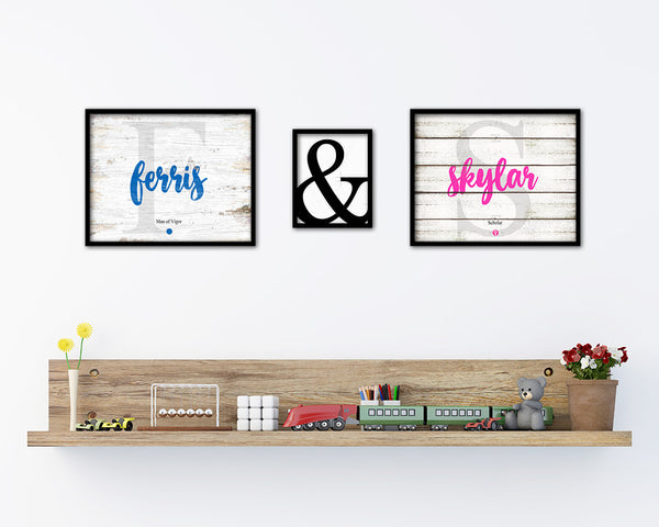 Ferris Personalized Biblical Name Plate Art Framed Print Kids Baby Room Wall Decor Gifts