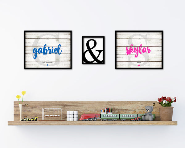 Gabriel Personalized Biblical Name Plate Art Framed Print Kids Baby Room Wall Decor Gifts
