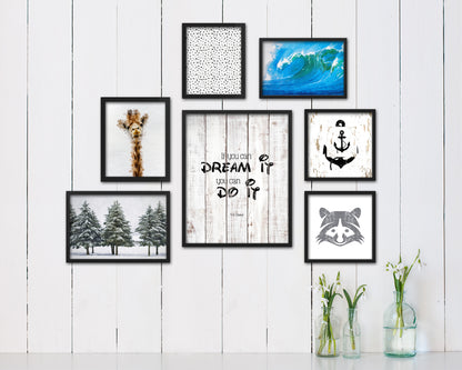 Anchor Nautical Wood Framed Gifts Ocean Beach Fishing Home Decor Wall Art Prints