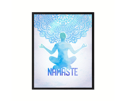 Fire Log Pose Yoga Wood Framed Print Wall Decor Art Gifts