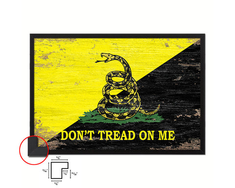 Don't Tread on Me Shabby Chic Military Flag Framed Print Decor Wall Art Gifts