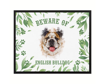 Beware of Dalmatian Sign Wood Framed Print Wall Art Decor Gifts