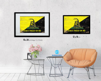 Don't Tread on Me Shabby Chic Military Flag Framed Print Decor Wall Art Gifts