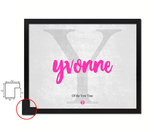 Yvonne Personalized Biblical Name Plate Art Framed Print Kids Baby Room Wall Decor Gifts