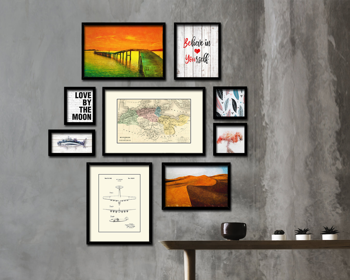 North Africa Barbary Coast Old Map Framed Print Art Wall Decor Gifts