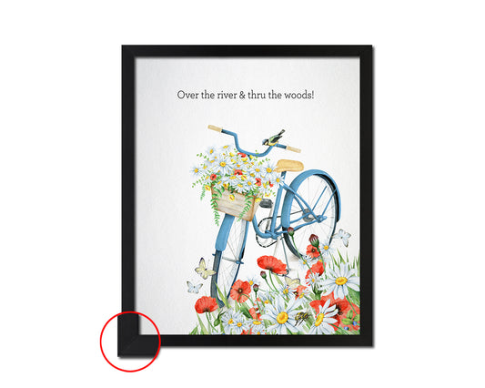 Over the river & thru the woods Quote Framed Print Wall Decor Art Gifts