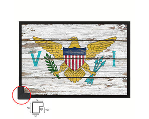 Virgin Islands Country Wood Rustic National Flag Wood Framed Print Wall Art Decor Gifts