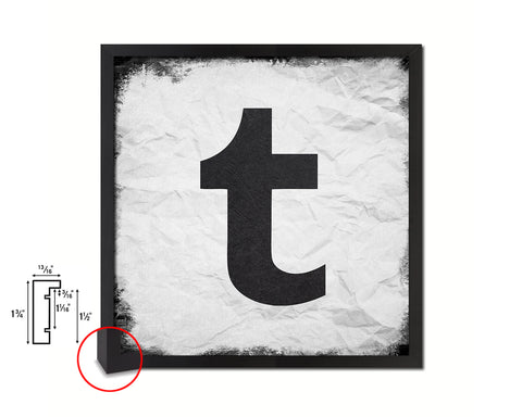 Tumblr Social Media Symbol Icons logo Wood Framed Print Home Decor Wall Art Gifts