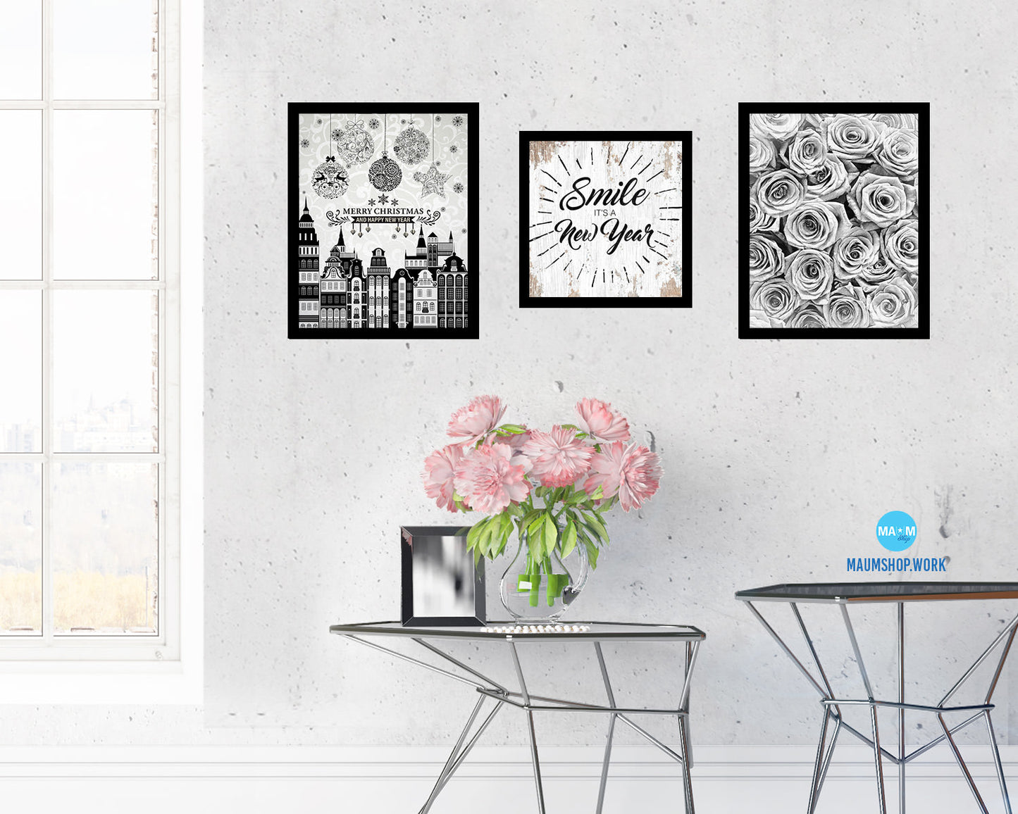 Smile it's a new year Quote Framed Print Home Decor Wall Art Gifts