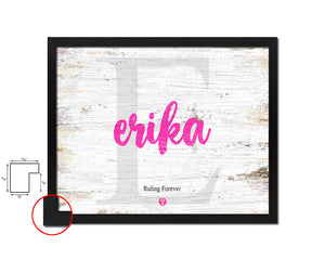 Erika Personalized Biblical Name Plate Art Framed Print Kids Baby Room Wall Decor Gifts