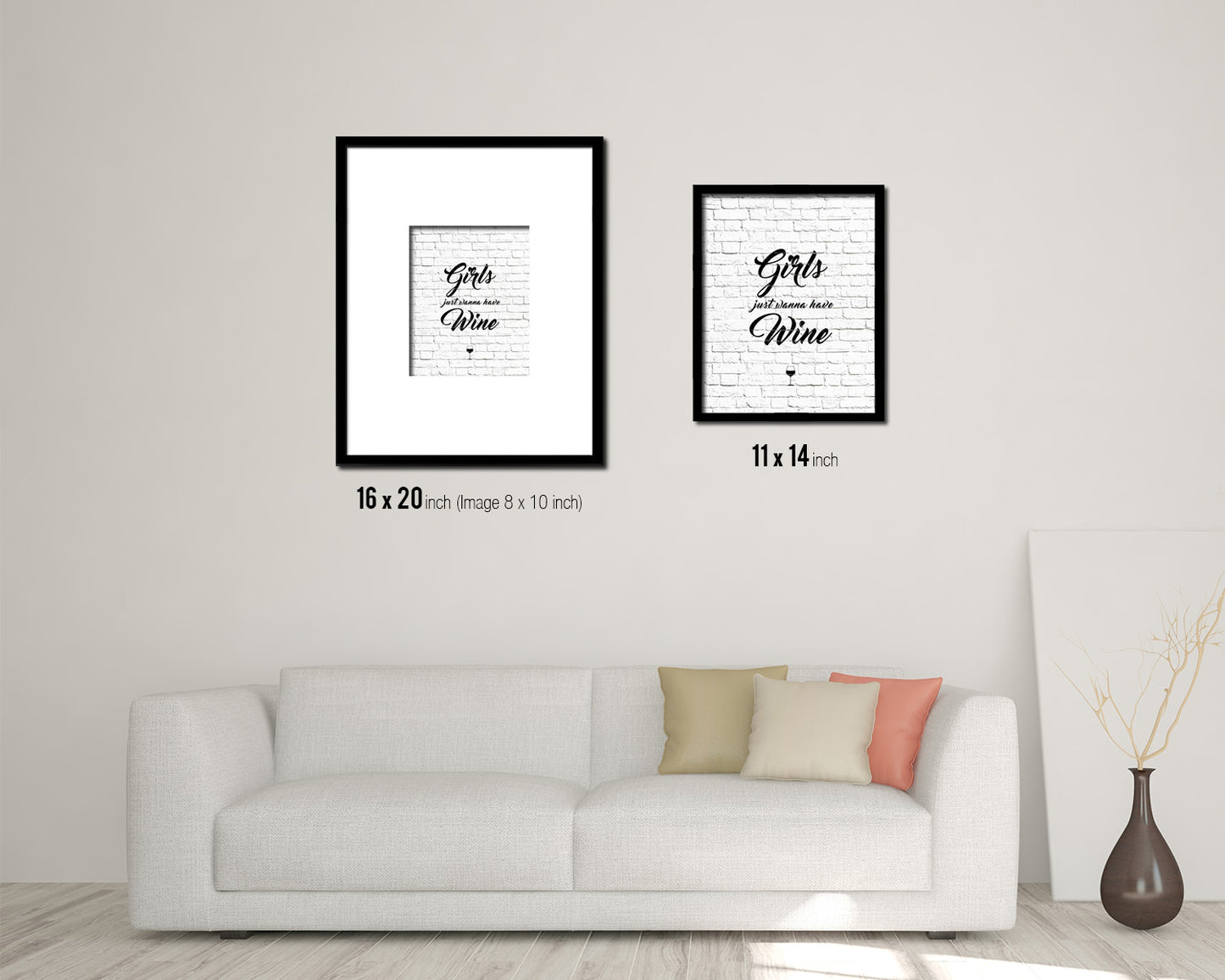 Girls just wanna have Quote Wood Framed Print Wall Decor Art Gifts