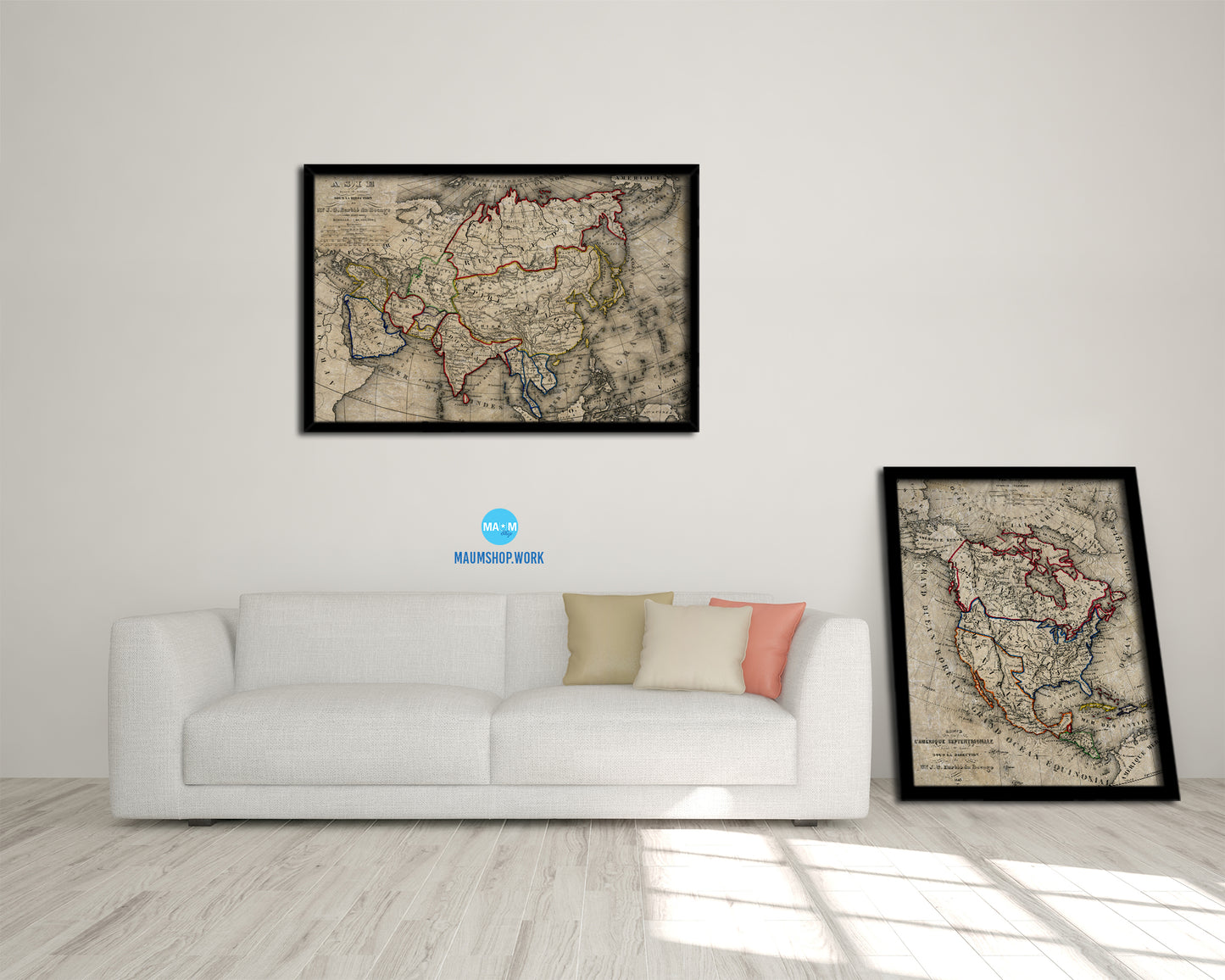 Asia 1846 Historical Map Framed Print Art Wall Decor Gifts