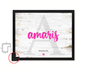 Amaris Personalized Biblical Name Plate Art Framed Print Kids Baby Room Wall Decor Gifts