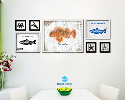 Scorpionfish Fish Framed Prints Modern Restaurant Sushi Bar Watercolor Wall Art Decor