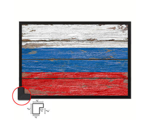 Russia Country Wood Rustic National Flag Wood Framed Print Wall Art Decor Gifts