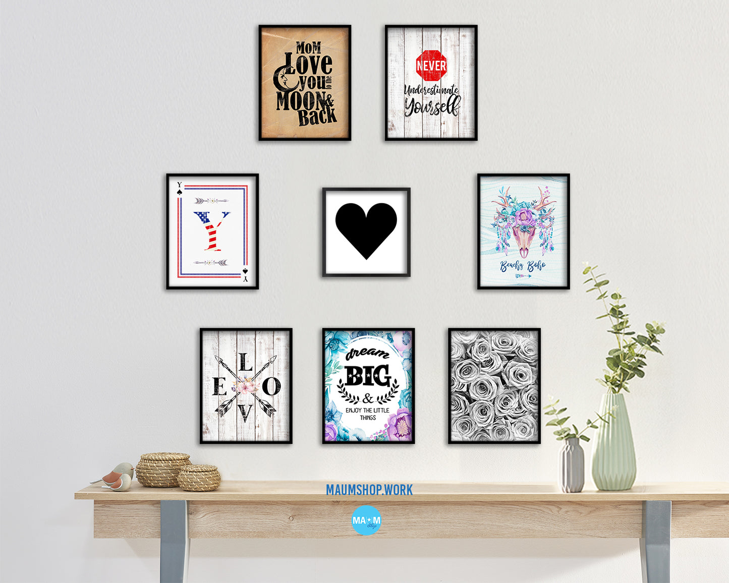 Heart Punctuation Symbol Framed Print Home Decor Wall Art English Teacher Gifts