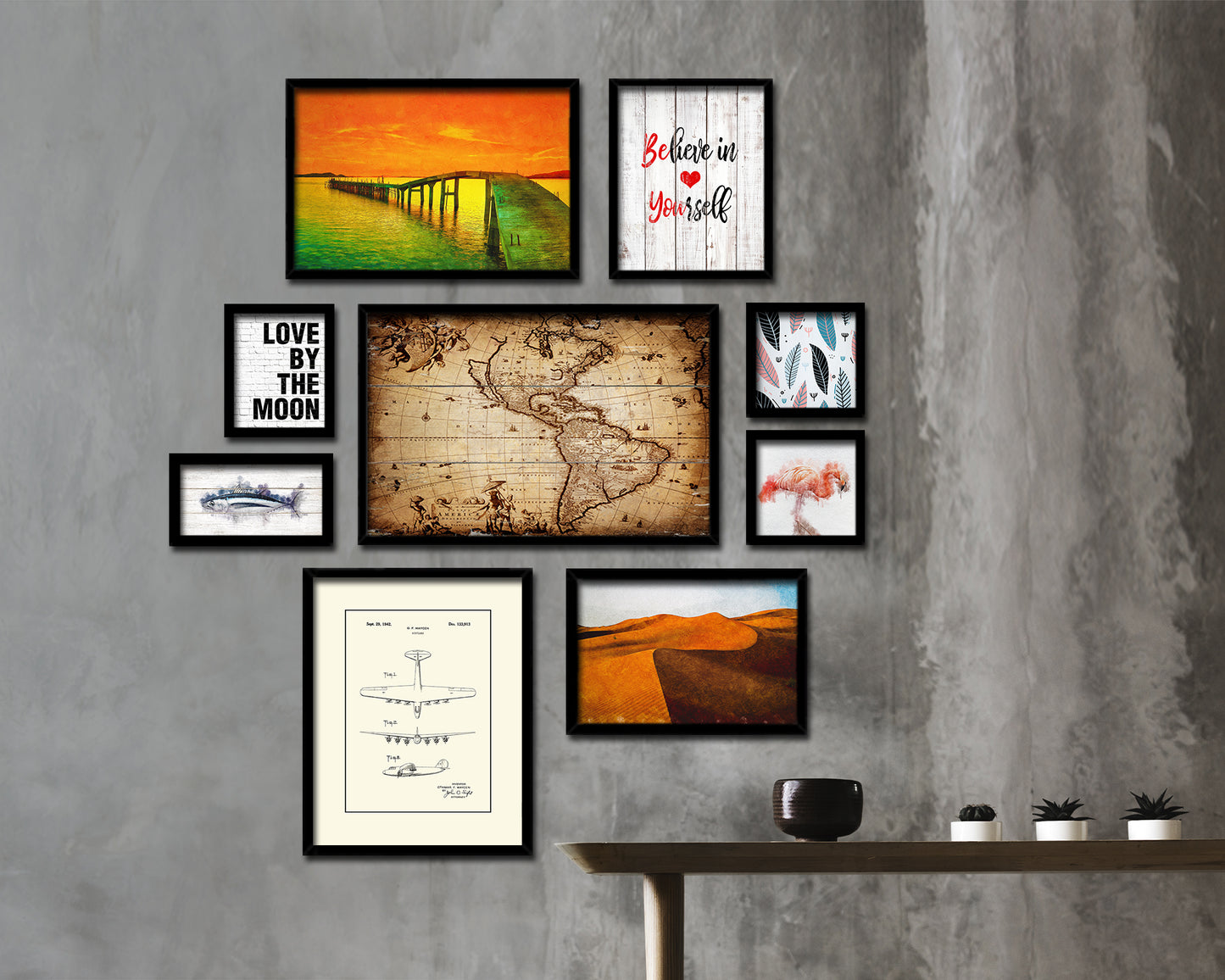 America 1690 Antique Map Framed Print Art Wall Decor Gifts