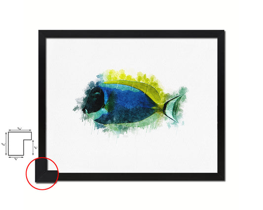 Tropical Fish Framed Print Modern Restaurant Sushi Bar Modern Watercolor Wall Art Decor