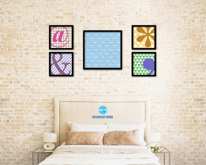 Abstract Aqua Artwork Wood Frame Gifts Modern Wall Decor Art Prints