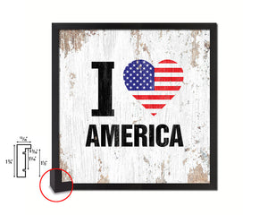I love America Quote Framed Print Home Decor Wall Art Gifts