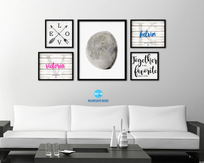 Waning Gibbous Lunar Phases Moon Watercolor Nursery Framed Prints Home Decor Wall Art Gifts