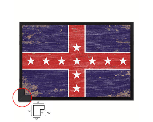 Army of Tennessee Shabby Chic Military Flag Framed Print Decor Wall Art Gifts