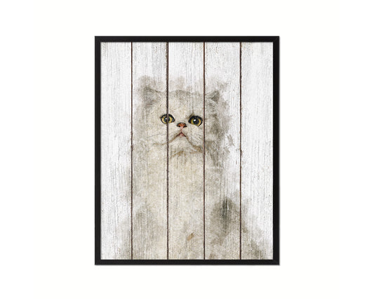 Persian Cat Kitten Portrait Framed Print Pet Home Decor Custom Watercolor Wall Art Gifts