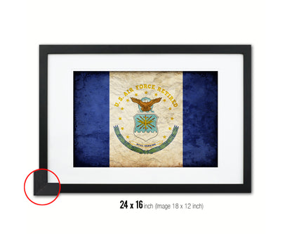 US Air Force Retired Vintage Military Flag Framed Print Sign Decor Wall Art Gifts