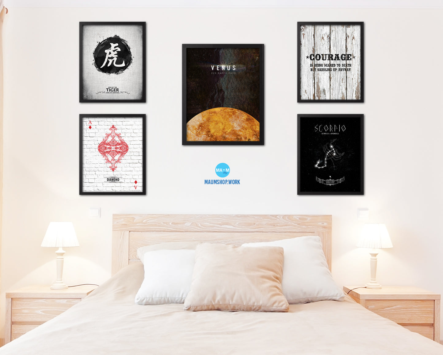 Venus Planet Prints Length of Year Watercolor Solar System Framed Print Home Decor Wall Art Gifts