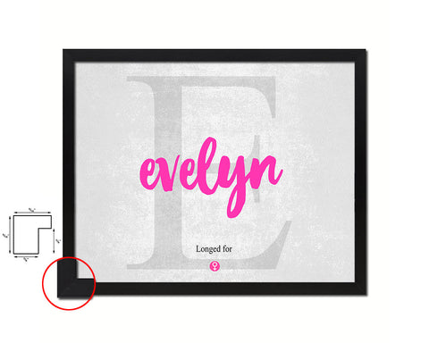 Evelyn Personalized Biblical Name Plate Art Framed Print Kids Baby Room Wall Decor Gifts