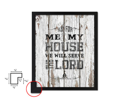 As for me & my house, we will serve the Lord Quote Wood Framed Print Home Decor Wall Art Gifts