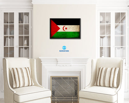 Sahrawi Arab Democratic Republic Country Vintage Flag Wood Framed Print Wall Art Decor Gifts