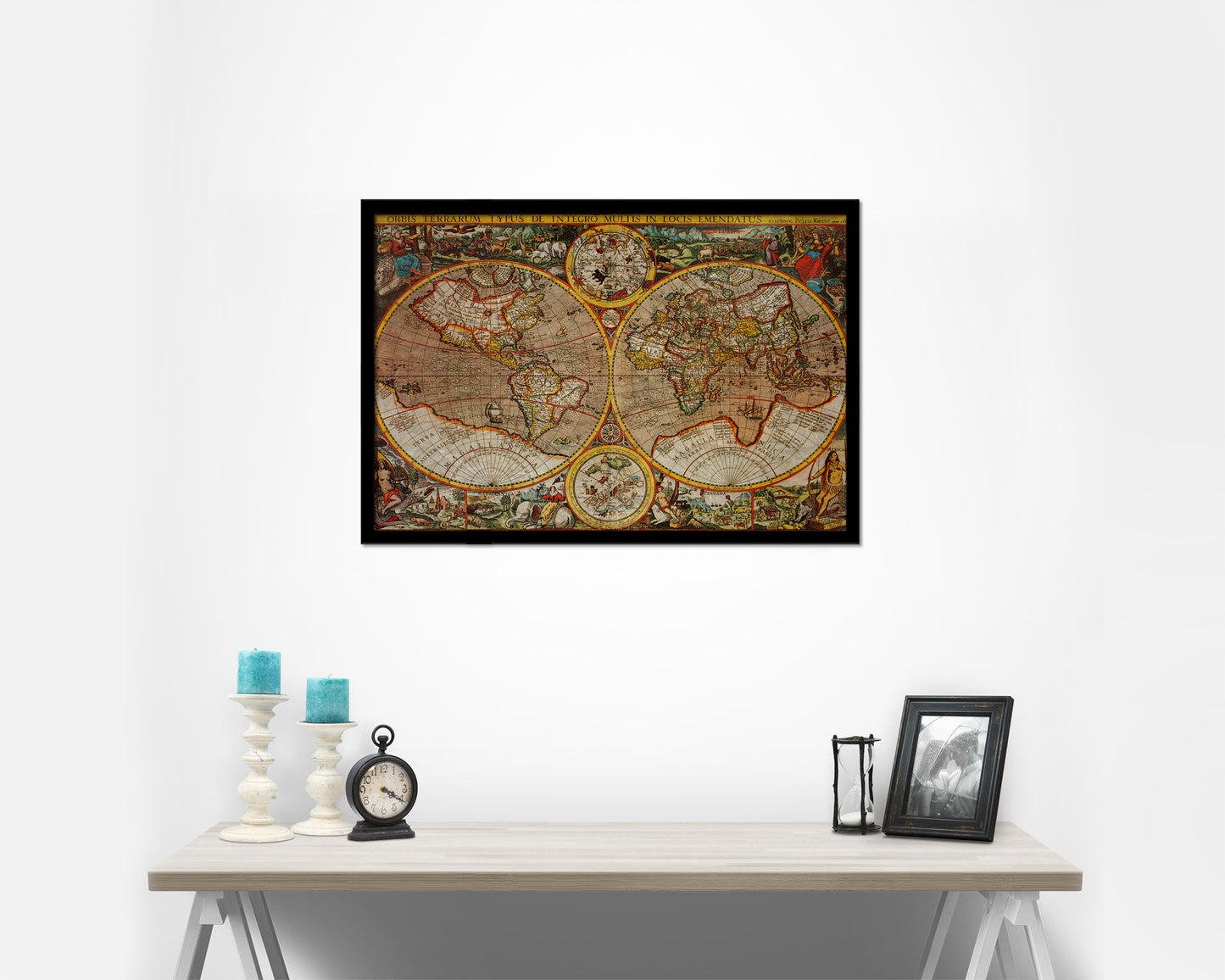 World Historical Map Framed Print Art Wall Decor Gifts