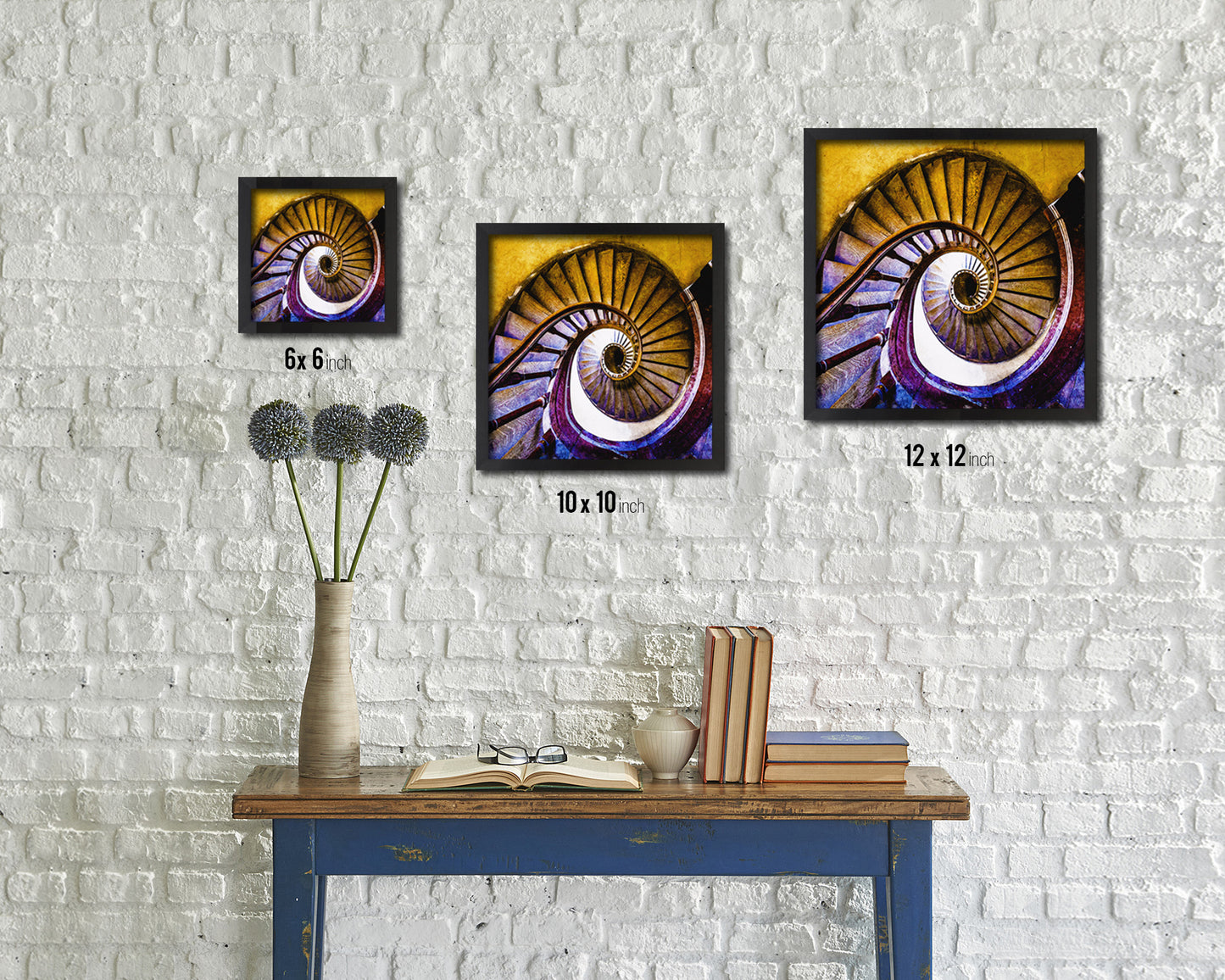 Very Old Wooden Vintage Spiral Staircase Wood Framed Print Interior Wall Decor Art Gifts