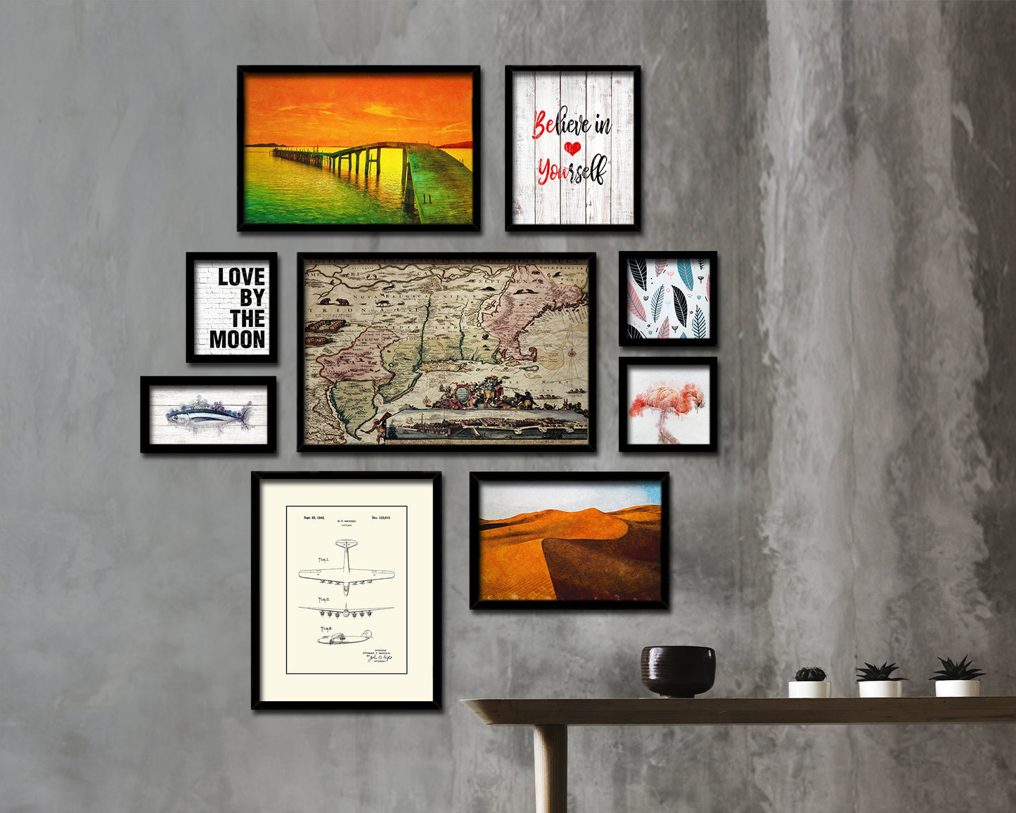 New England Carel Allard Amsterdam 1700 Historical Map Framed Print Art Wall Decor Gifts