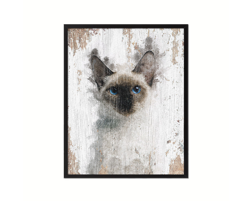 Thai Kitten Cat Kitten Portrait Framed Print Pet Home Decor Custom Watercolor Wall Art Gifts