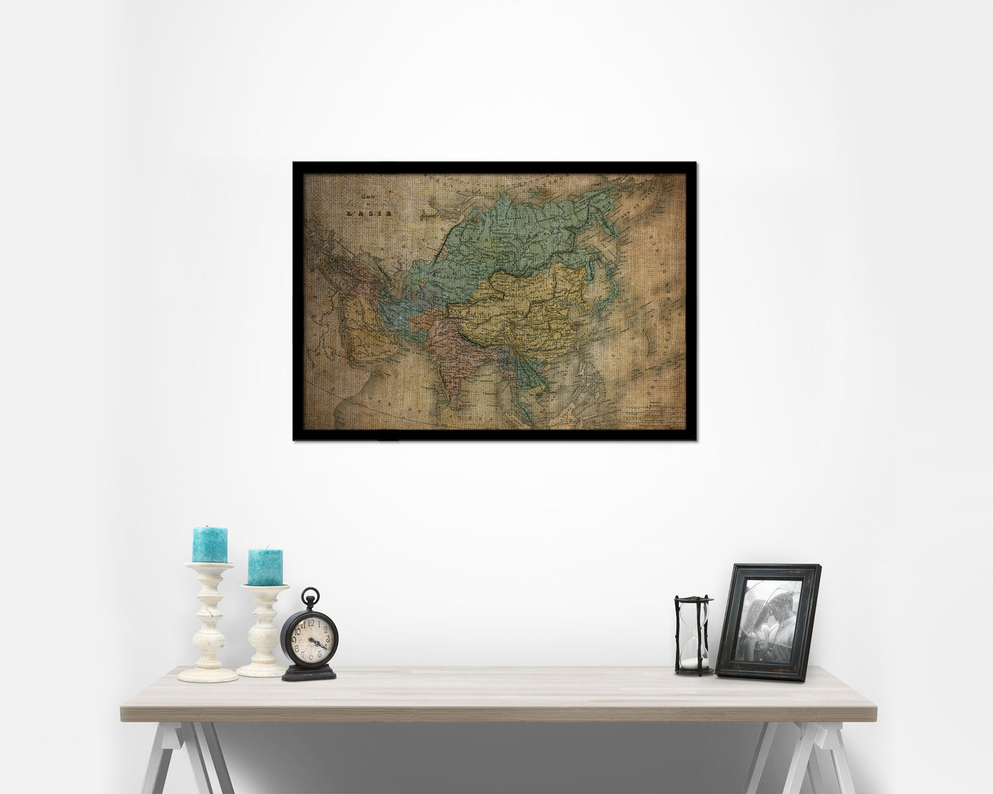 Asia 1860 Vintage Map Framed Print Art Wall Decor Gifts