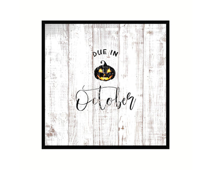 Baby Due In October Pregnancy Announcement Personalized Frame Print Wall Decor Art Gifts