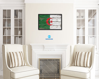 Algeria Country Wood Rustic National Flag Wood Framed Print Wall Art Decor Gifts