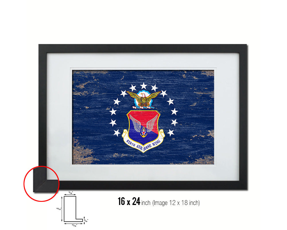 104th Fighter Wing Shabby Chic Emblem Flag Wood Framed Prints Wall Art Decor Gifts