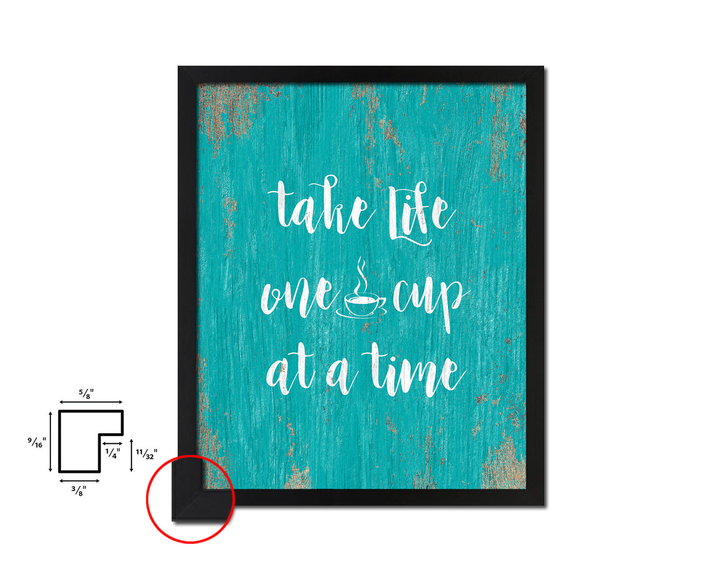 Take life one cup at a time Quotes Framed Print Home Decor Wall Art Gifts