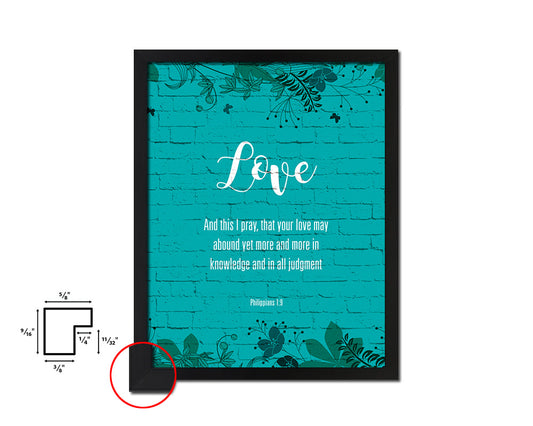 Love and this I pray that your love may abound Quote Saying Framed Print Wall Decor Art Gifts