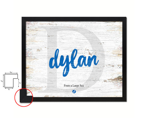 Dylan Personalized Biblical Name Plate Art Framed Print Kids Baby Room Wall Decor Gifts