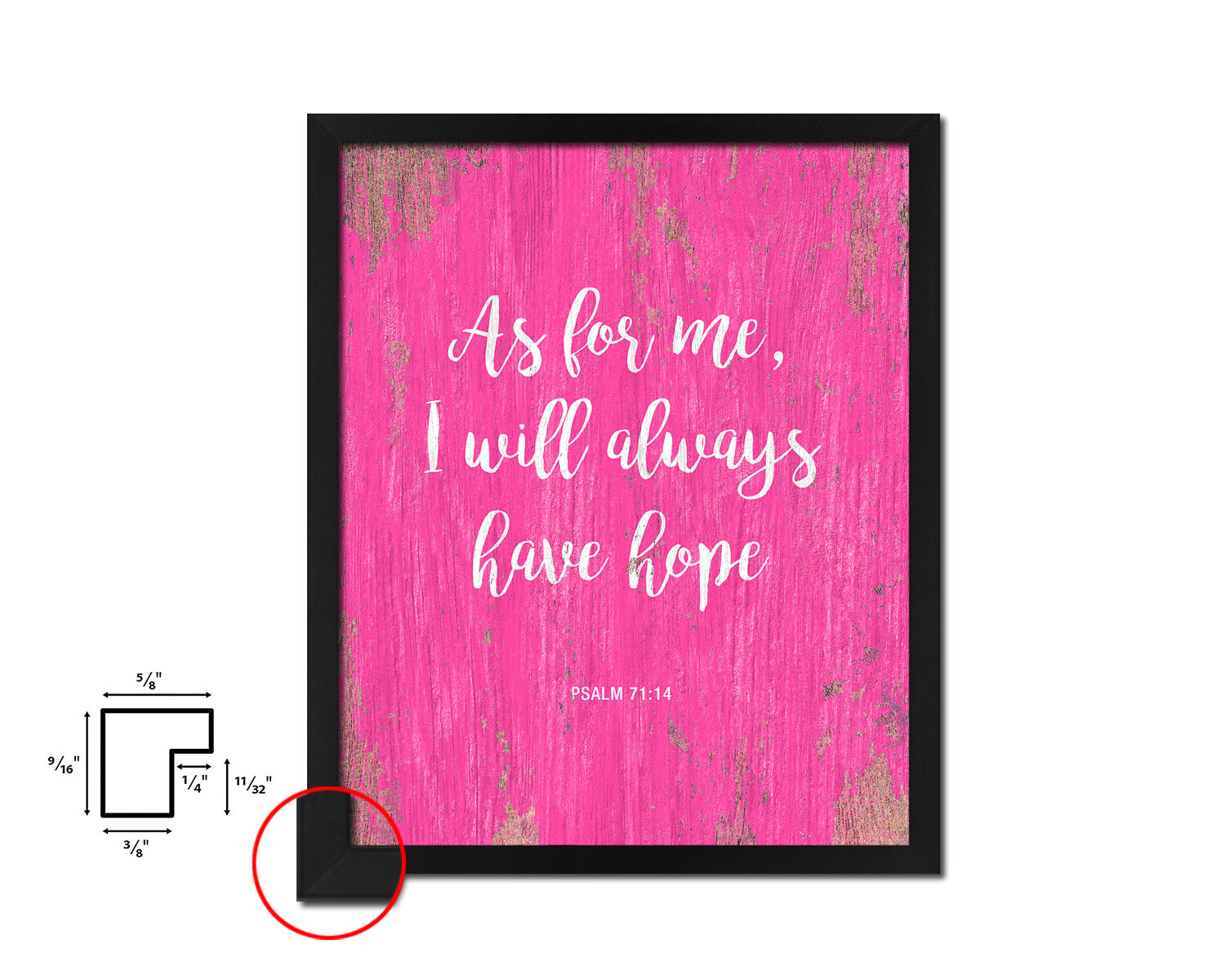 As for me, I will always have hope, Psalm 71:14 Quote Framed Print Home Decor Wall Art Gifts