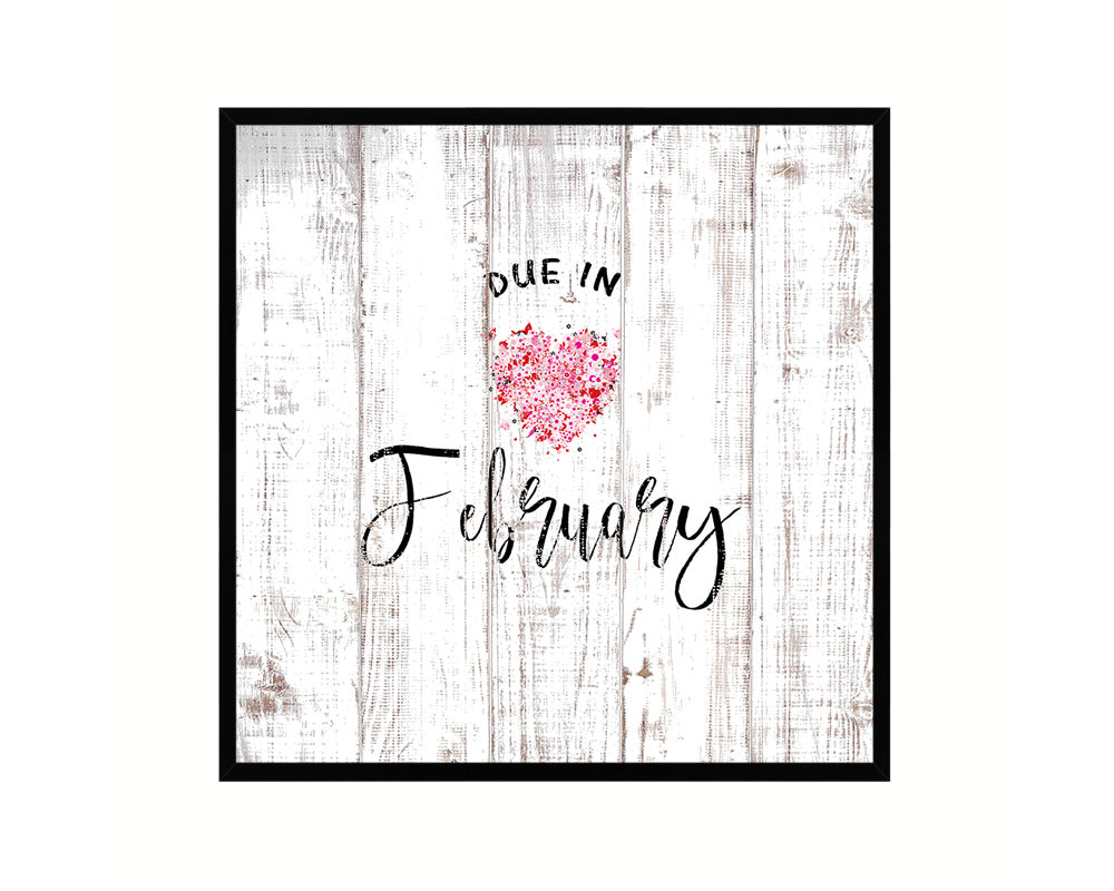 Baby Due In February Pregnancy Announcement Personalized Frame Print Wall Decor Art Gifts